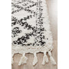 Zaria 153 White Black Moroccan Inspired Modern Shaggy Runner Rug - Rugs Of Beauty - 4