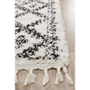 Zaria 153 White Black Moroccan Inspired Modern Shaggy Runner Rug - Rugs Of Beauty - 4