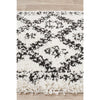 Zaria 153 White Black Moroccan Inspired Modern Shaggy Runner Rug - Rugs Of Beauty - 5