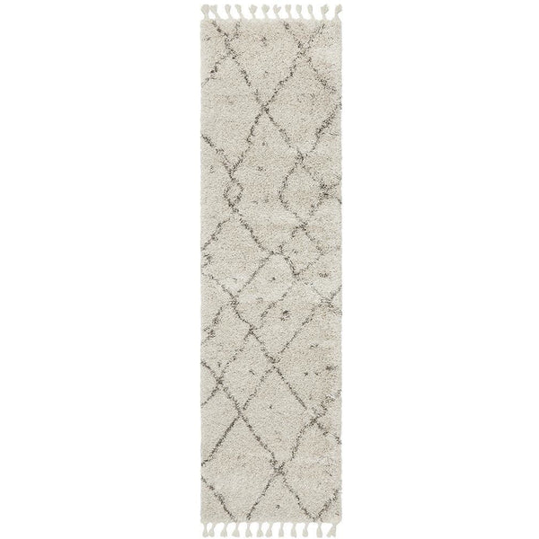 Zaria 154 Natural Moroccan Inspired Modern Shaggy Runner Rug - Rugs Of Beauty - 1