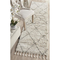 Zaria 154 Natural Moroccan Inspired Modern Shaggy Runner Rug - Rugs Of Beauty - 2