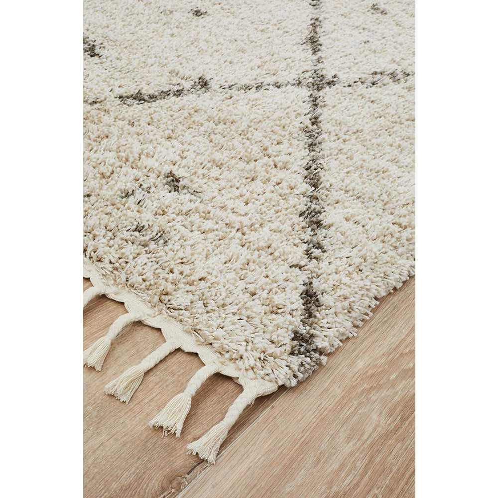 Zaria 154 Natural Moroccan Inspired Modern Shaggy Rug - Rugs Of Beauty - 3
