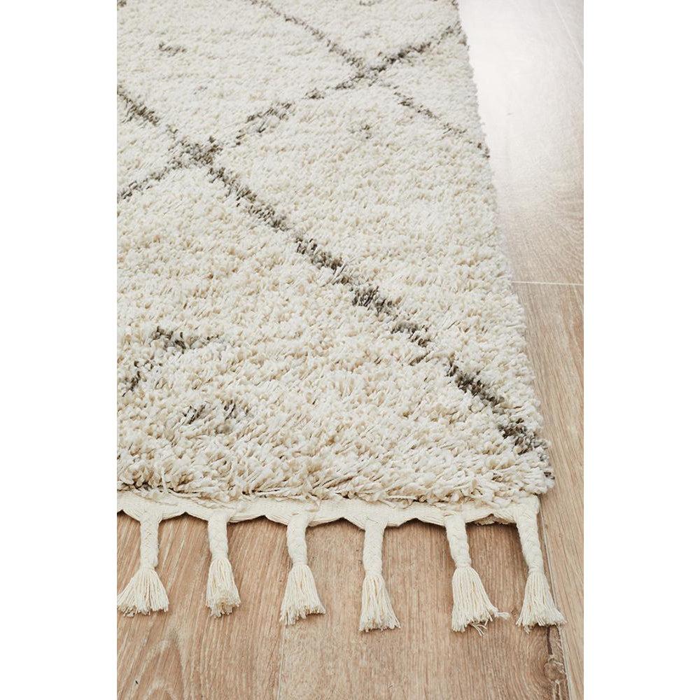 Zaria 154 Natural Moroccan Inspired Modern Shaggy Rug - Rugs Of Beauty - 4