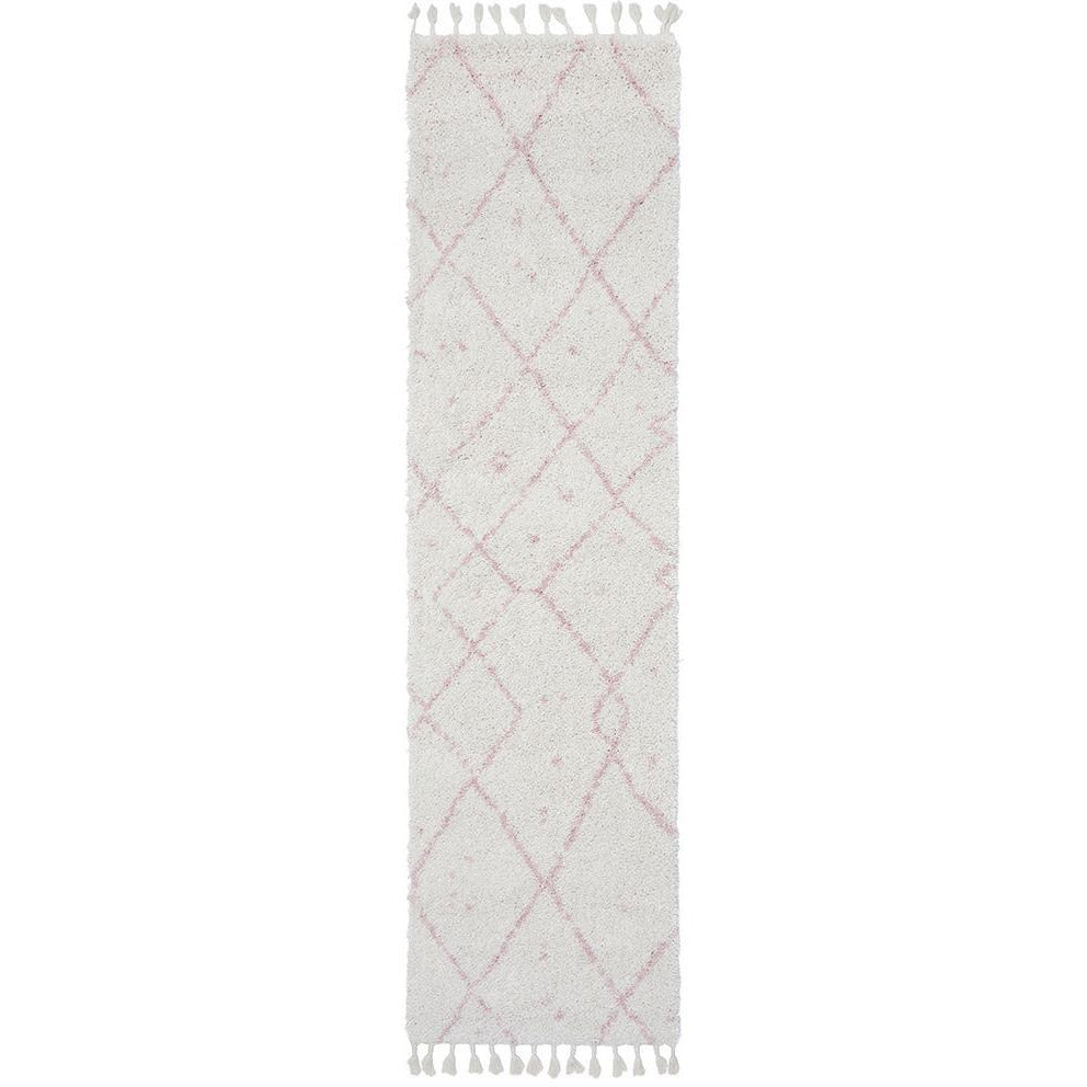 Zaria 154 Pink Moroccan Inspired Modern Shaggy Runner Rug - Rugs Of Beauty - 1