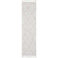 Zaria 154 Pink Moroccan Inspired Modern Shaggy Runner Rug - Rugs Of Beauty - 1