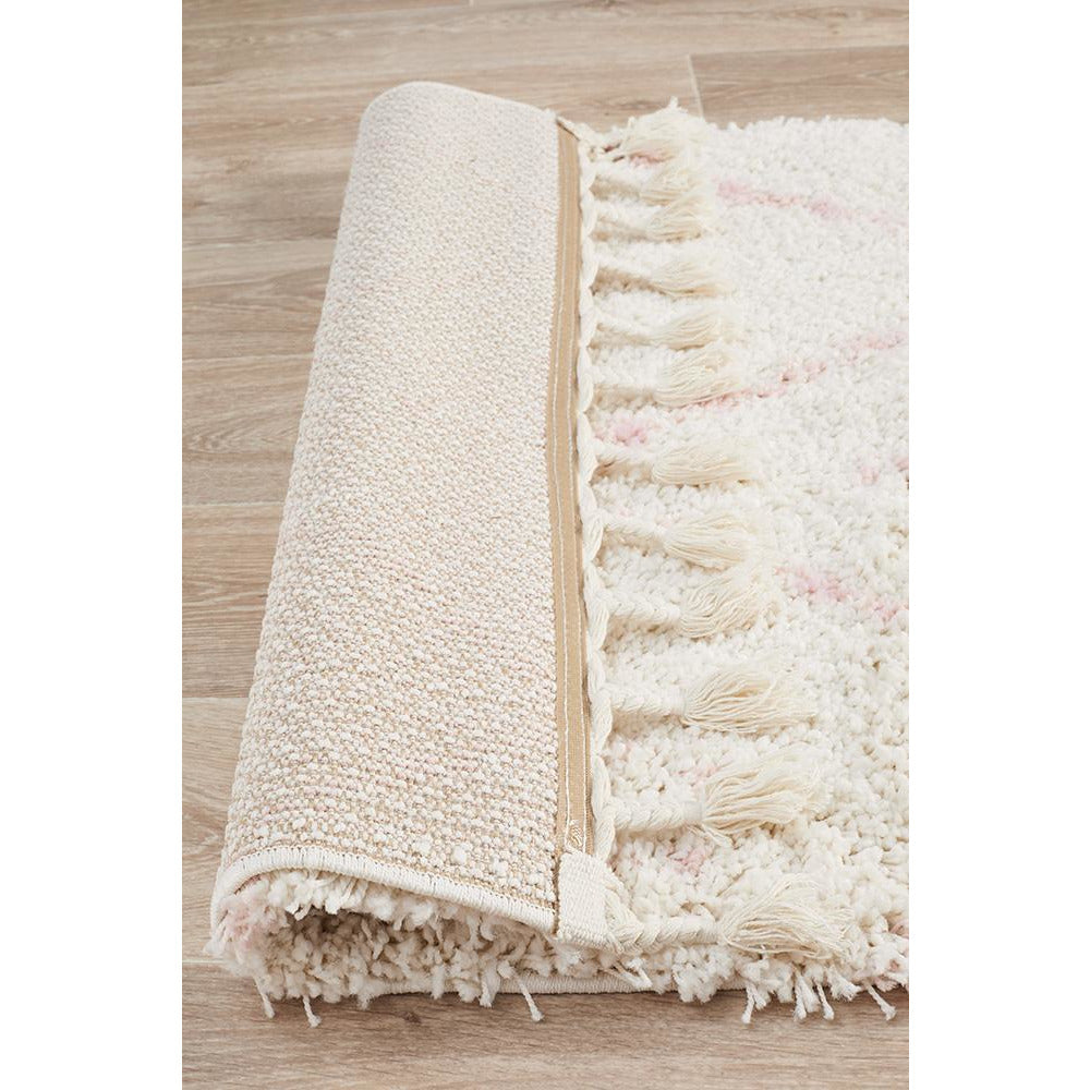 Zaria 154 Pink Moroccan Inspired Modern Shaggy Runner Rug - Rugs Of Beauty - 7