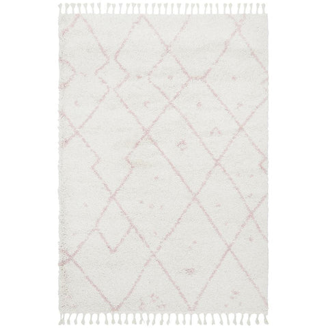 Zaria 154 Pink Moroccan Inspired Modern Shaggy Rug - Rugs Of Beauty - 1
