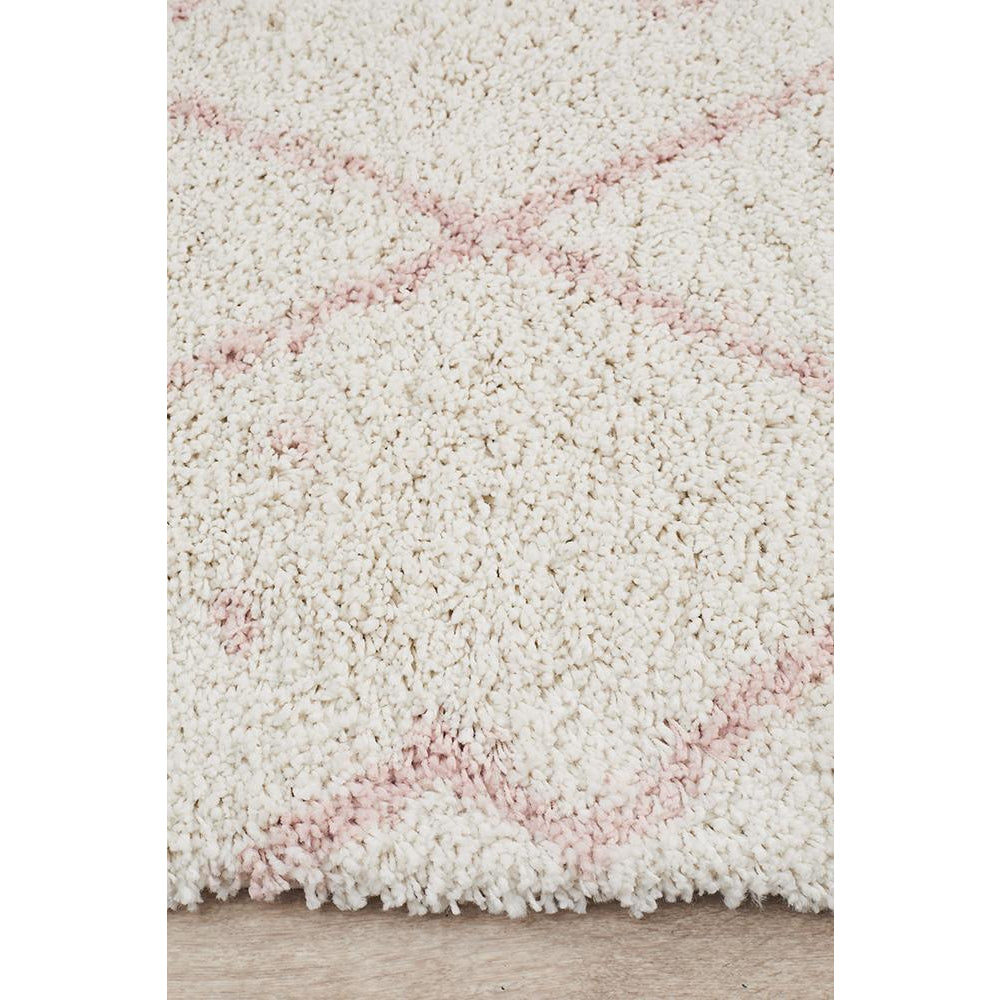 Zaria 154 Pink Moroccan Inspired Modern Shaggy Rug - Rugs Of Beauty - 5