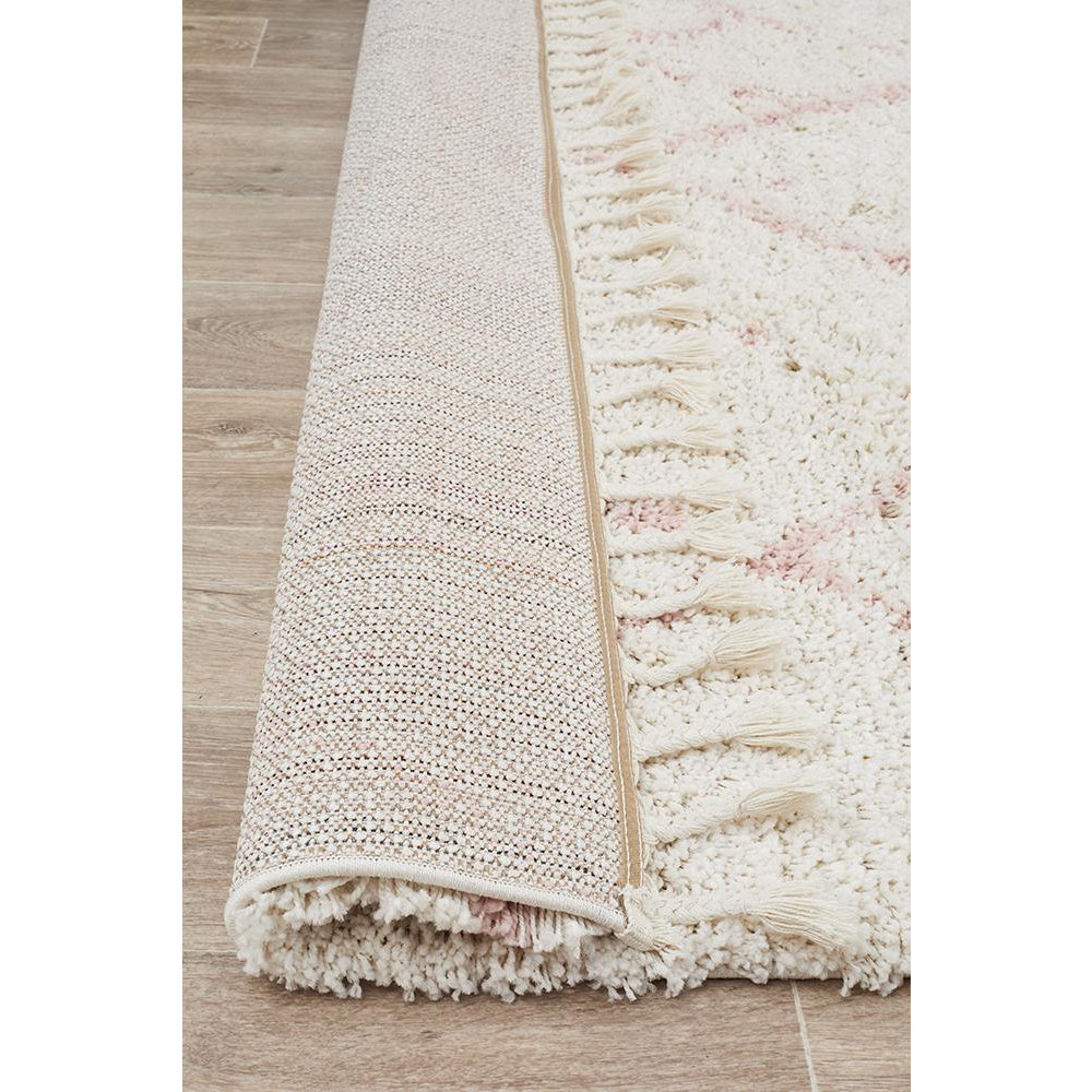 Zaria 154 Pink Moroccan Inspired Modern Shaggy Rug - Rugs Of Beauty - 7