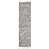 Zaria 154 Silver Grey Moroccan Inspired Modern Shaggy Runner Rug - Rugs Of Beauty - 1
