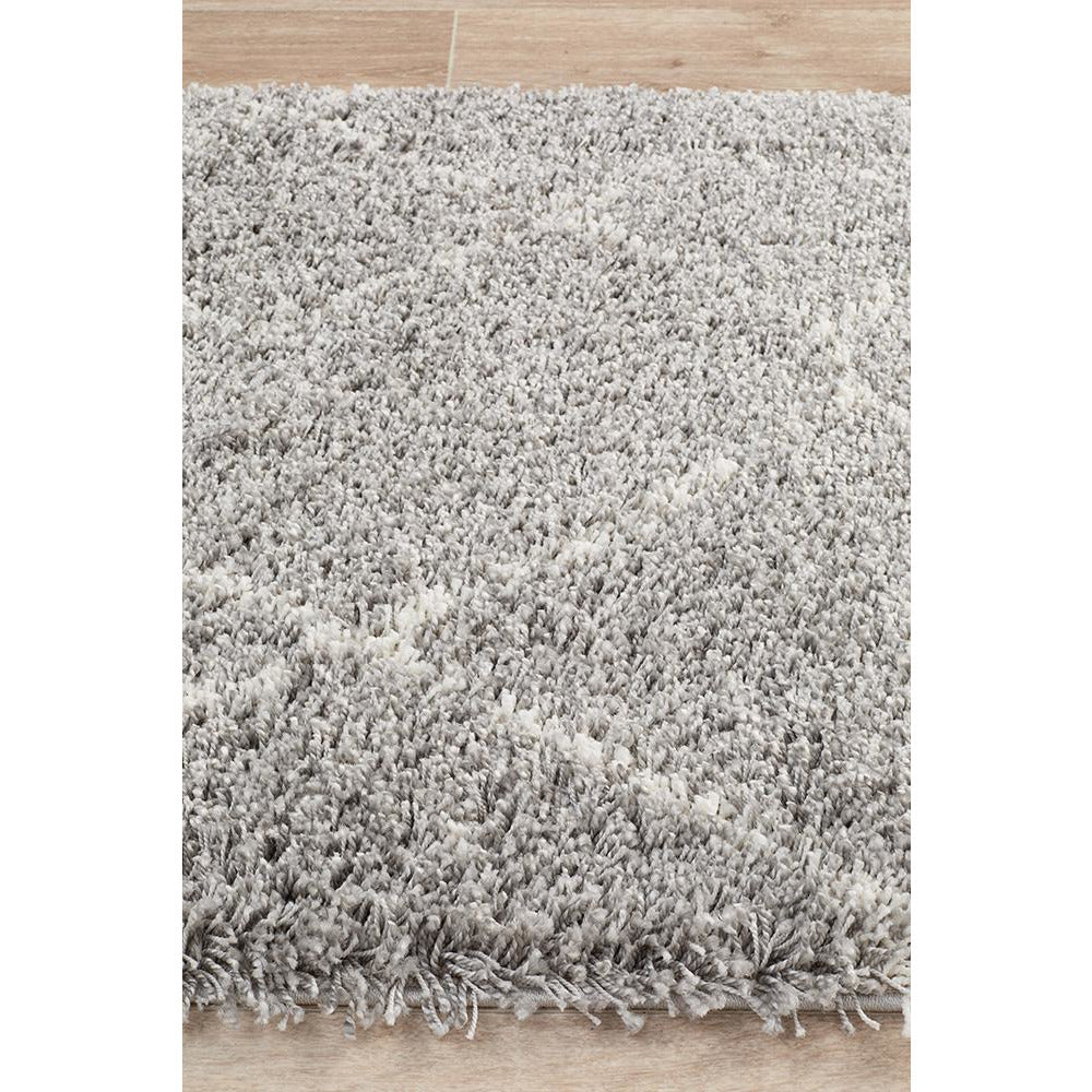 Zaria 154 Silver Grey Moroccan Inspired Modern Shaggy Runner Rug - Rugs Of Beauty - 4