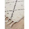 Zaria 154 White Black Moroccan Inspired Modern Shaggy Runner Rug - Rugs Of Beauty - 4