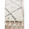 Zaria 154 White Black Moroccan Inspired Modern Shaggy Runner Rug - Rugs Of Beauty - 5