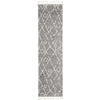 Zaria 155 Silver Grey Moroccan Inspired Modern Shaggy Runner Rug - Rugs Of Beauty - 1