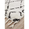 Zaria 155 White Black Moroccan Inspired Modern Shaggy Runner Rug - Rugs Of Beauty - 3