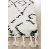 Zaria 155 White Black Moroccan Inspired Modern Shaggy Runner Rug - Rugs Of Beauty - 4