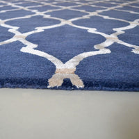 Sanderson Empire Trellis Indigo 45508 Designer Wool / Viscose Rug - Rugs Of Beauty - 4