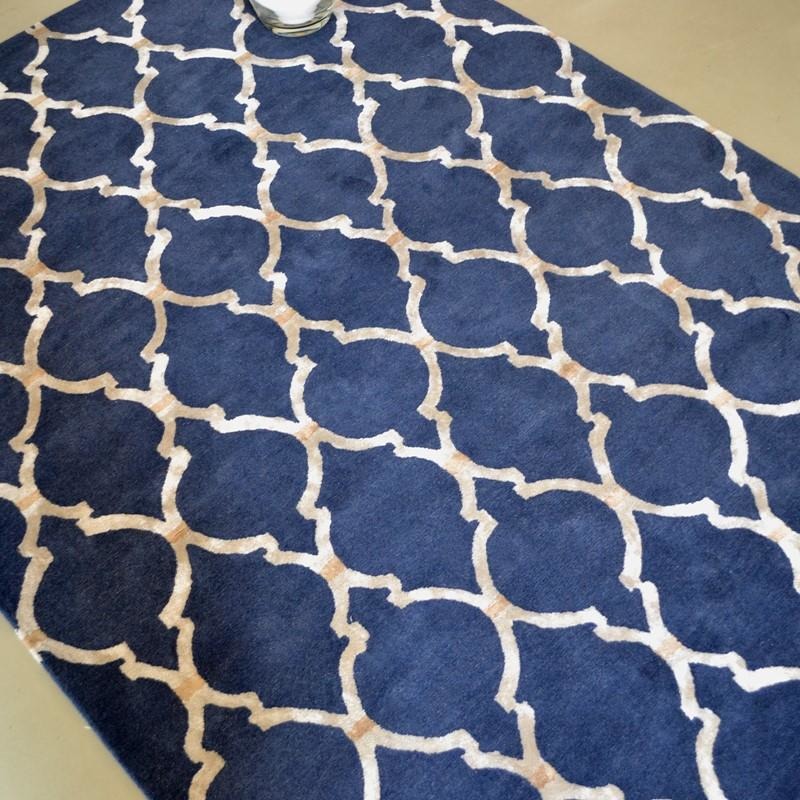 Sanderson Empire Trellis Indigo 45508 Designer Wool / Viscose Rug - Rugs Of Beauty - 2