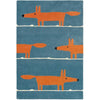 Scion Mr Fox Denim 25318 Modern Designer Wool Rug - Rugs Of Beauty - 1