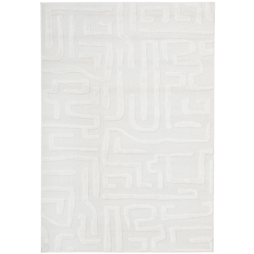 Porto 3425 White Patterned Modern Rug - Rugs Of Beauty - 1