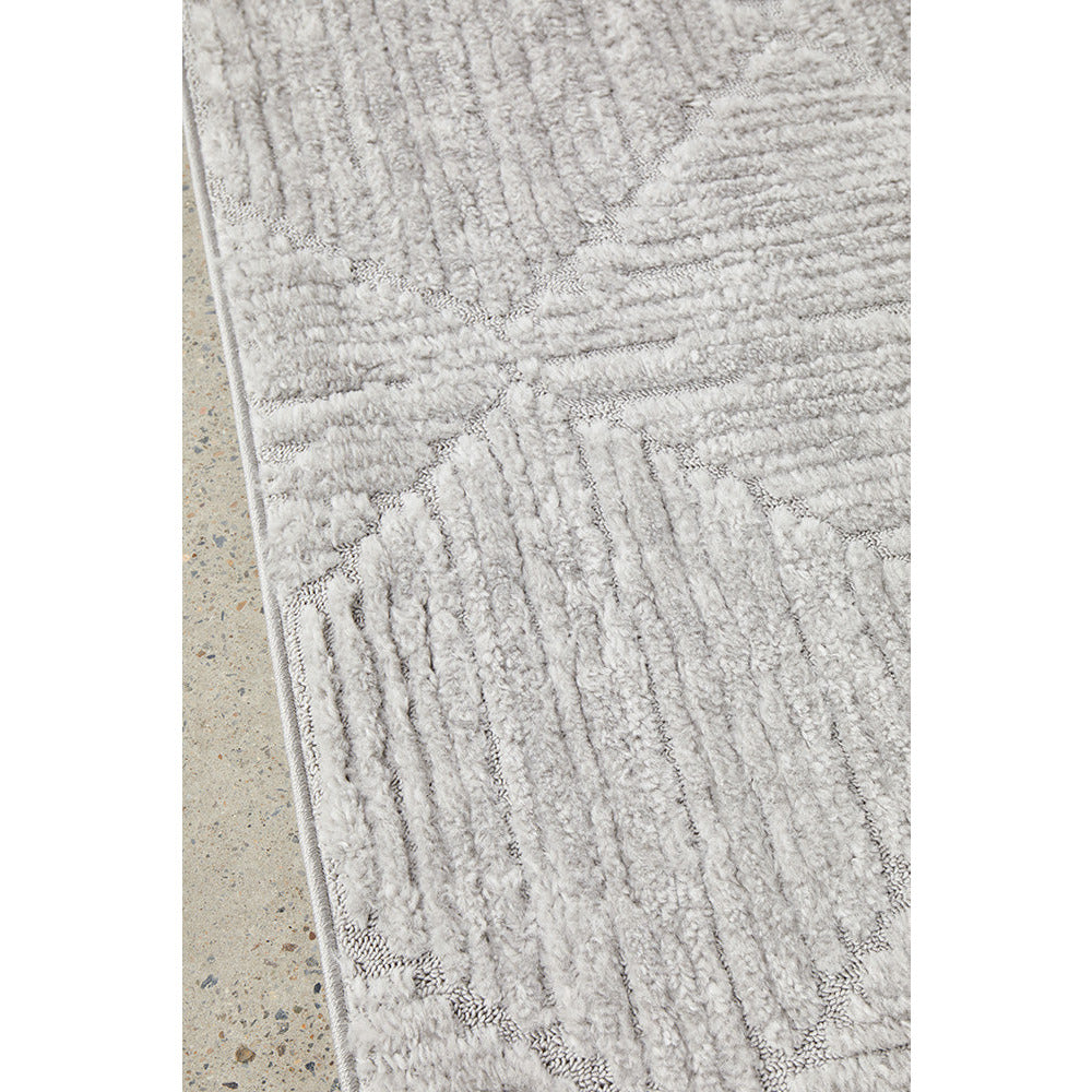 Porto 3428 Silver Grey Patterned Modern Rug - Rugs Of Beauty - 5