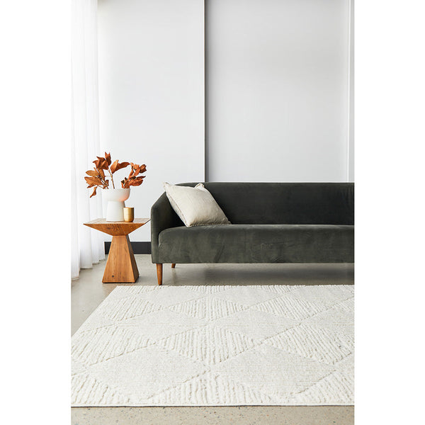 Porto 3428 White Patterned Modern Rug - Rugs Of Beauty - 2