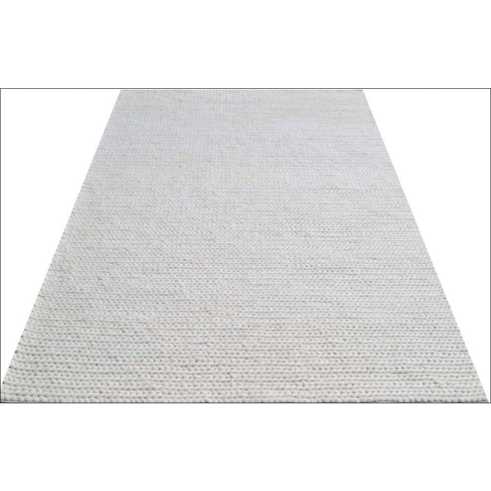 Hand Woven Felted Wool Braided Rug - Link1003 - Ivory White - Rugs Of Beauty