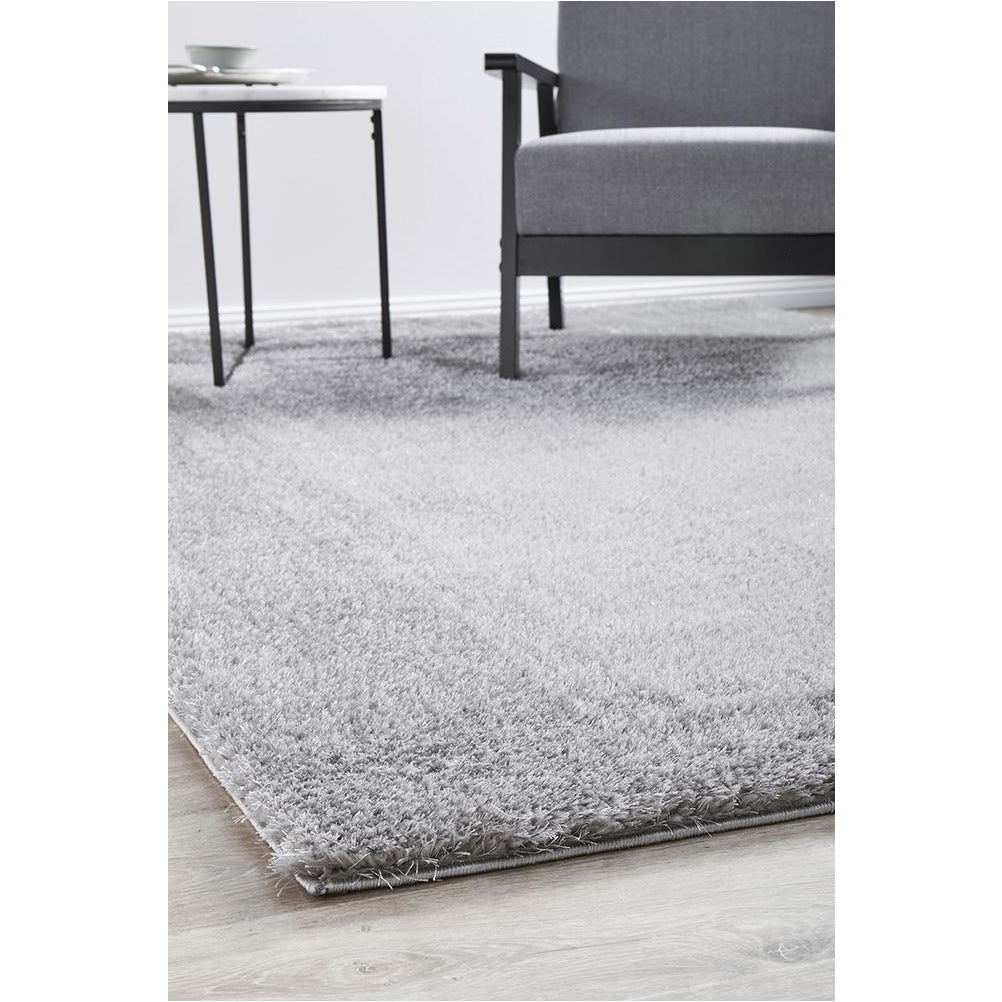 Dawson Silver Grey Modern Soft Shaggy Rug - Rugs Of Beauty - 5