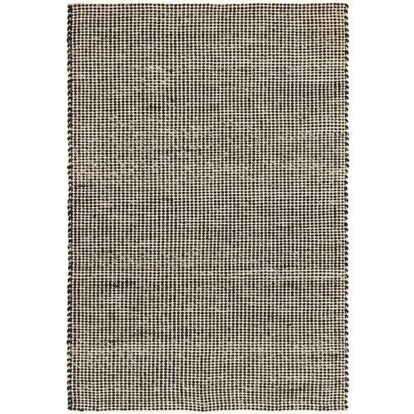 Carlos Felted Wool Flatweave Rug Black Natural - Rugs Of Beauty - 1