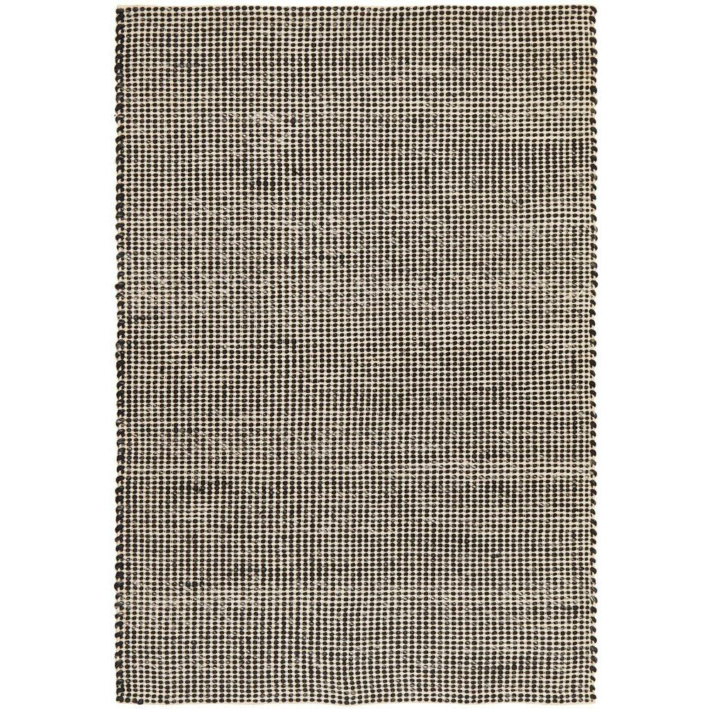 Carlos Felted Wool Flatweave Rug Black Natural - Rugs Of Beauty - 1