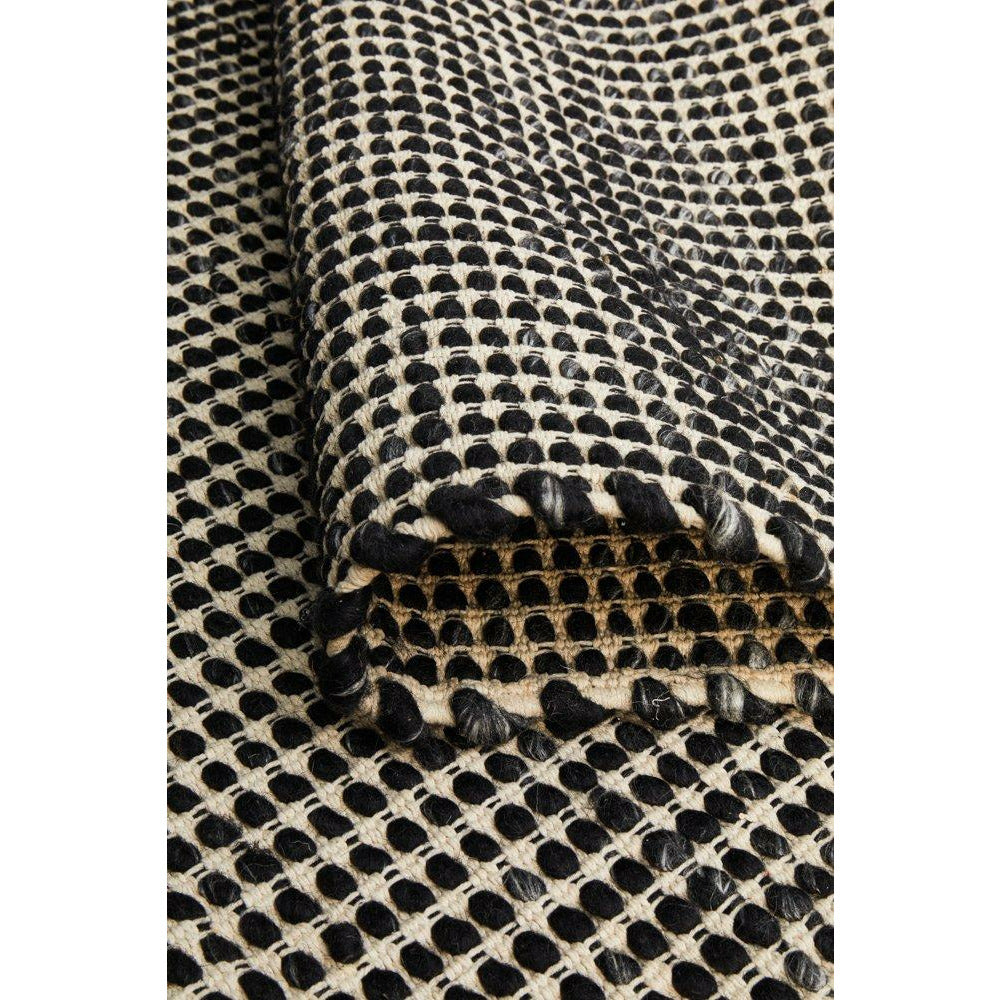 Carlos Felted Wool Flatweave Rug Black Natural - Rugs Of Beauty - 9