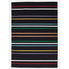 Oslo Multi Coloured Stripe Flat Weave Wool Rug Black - Rugs Of Beauty