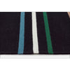 Oslo Multi Coloured Stripe Flat Weave Wool Rug Black - Rugs Of Beauty