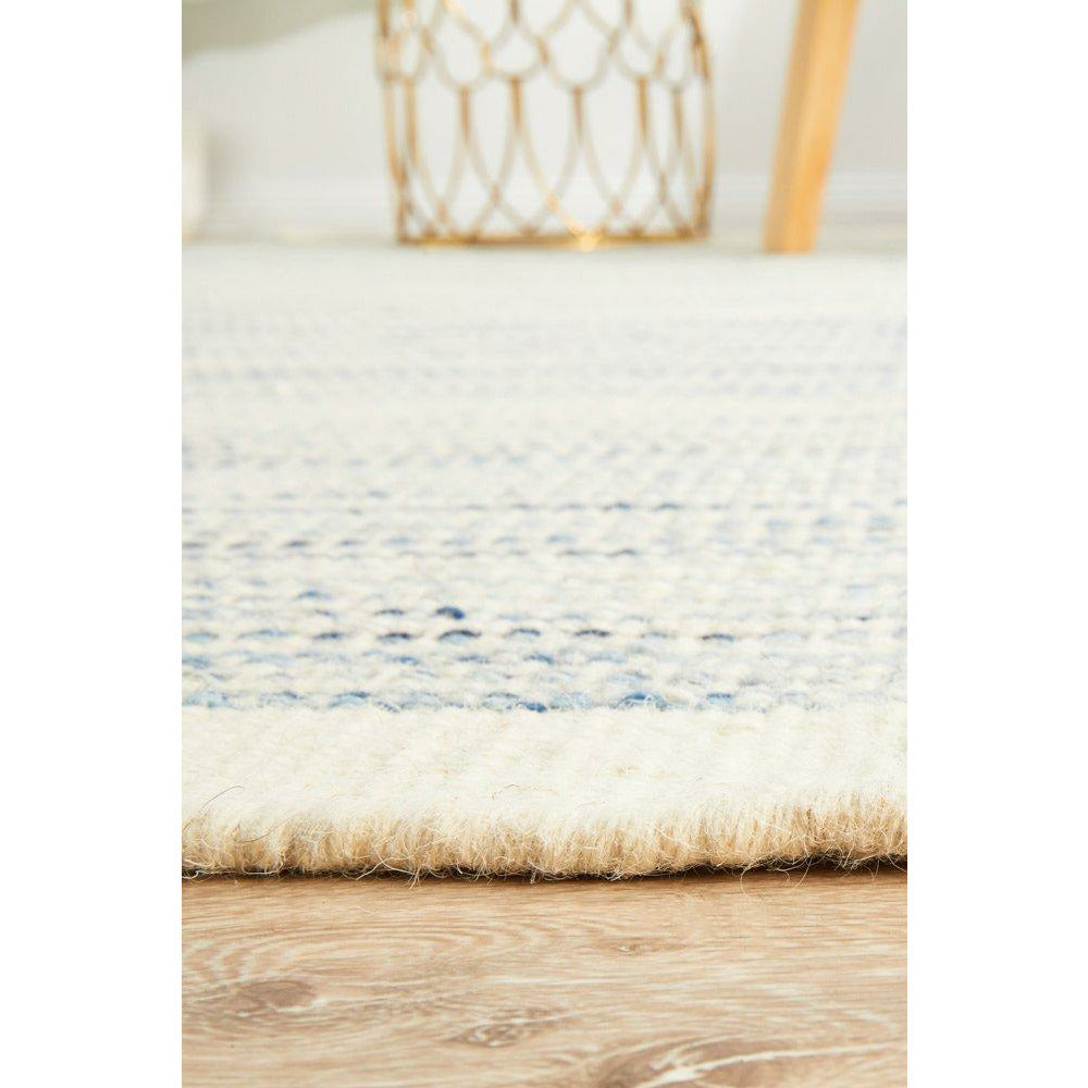 Oslo 710 Blue Modern Hand Made Wool Rug - Rugs Of Beauty - 7