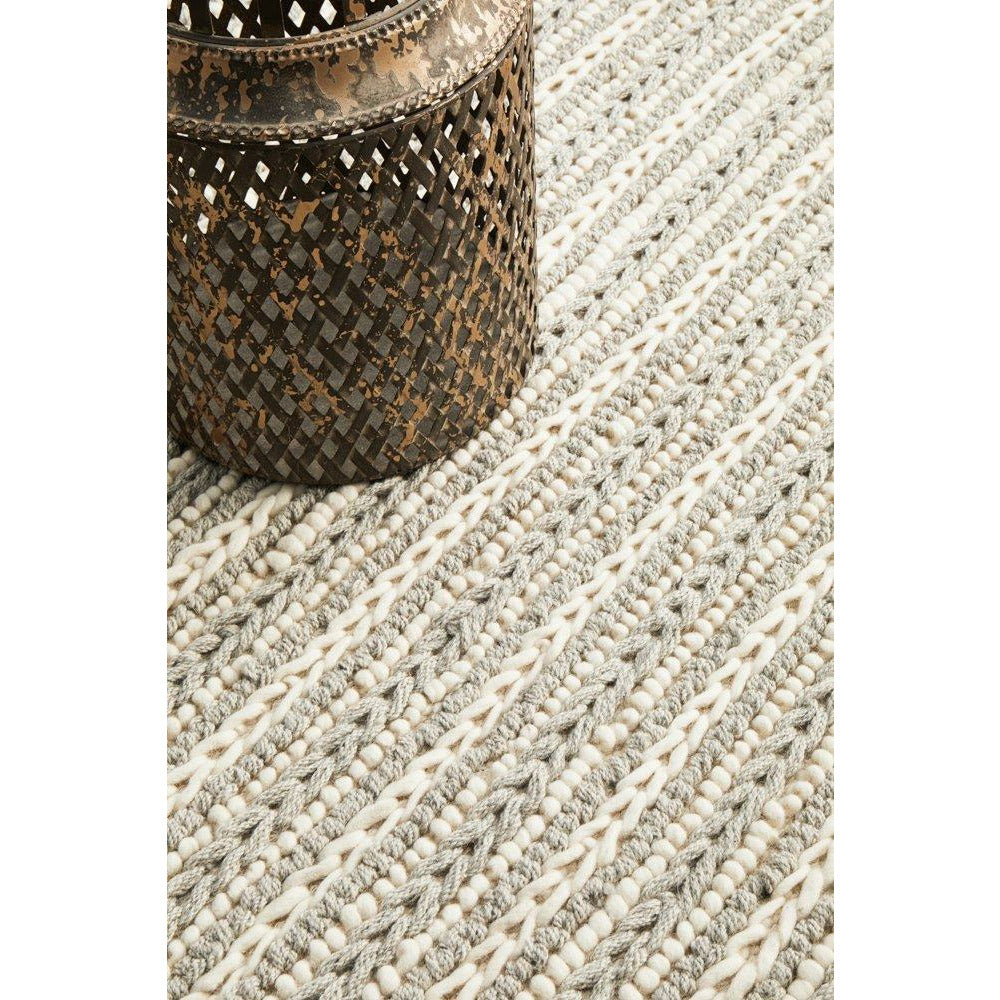 Oslo 712 Grey Modern Hand Made Wool Rug - Rugs Of Beauty - 8