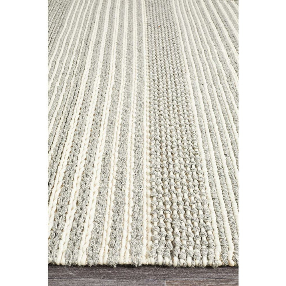 Oslo 713 Silver Grey Modern Hand Made Wool Rug - Rugs Of Beauty - 4