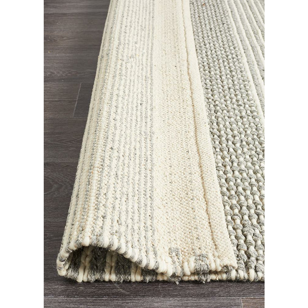 Oslo 713 Silver Grey Modern Hand Made Wool Rug - Rugs Of Beauty - 6