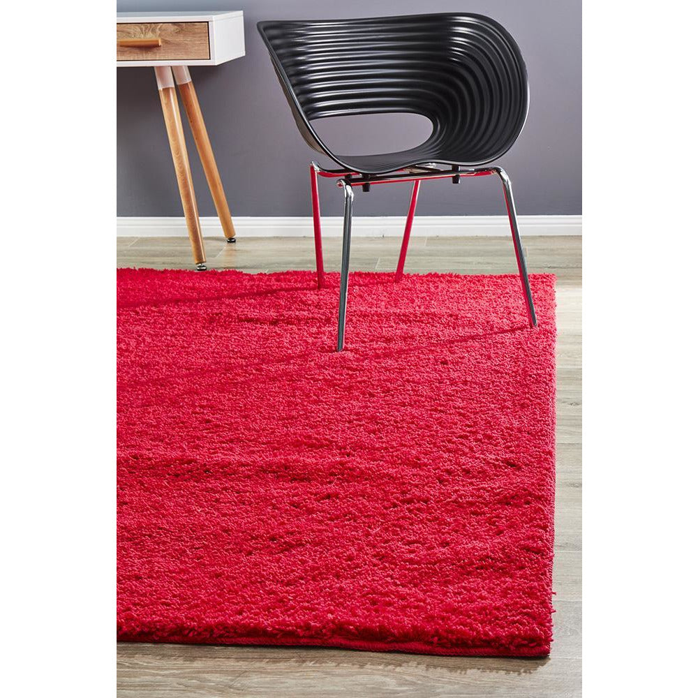 Arnhem Contemporary Pink Microfiber Soft Shaggy Rug - Rugs Of Beauty - 2