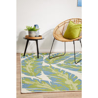 Coogee 4451 Green Blue Leaves Indoor Outdoor Modern Rug - Rugs Of Beauty - 2