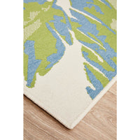 Coogee 4451 Green Blue Leaves Indoor Outdoor Modern Rug - Rugs Of Beauty - 6