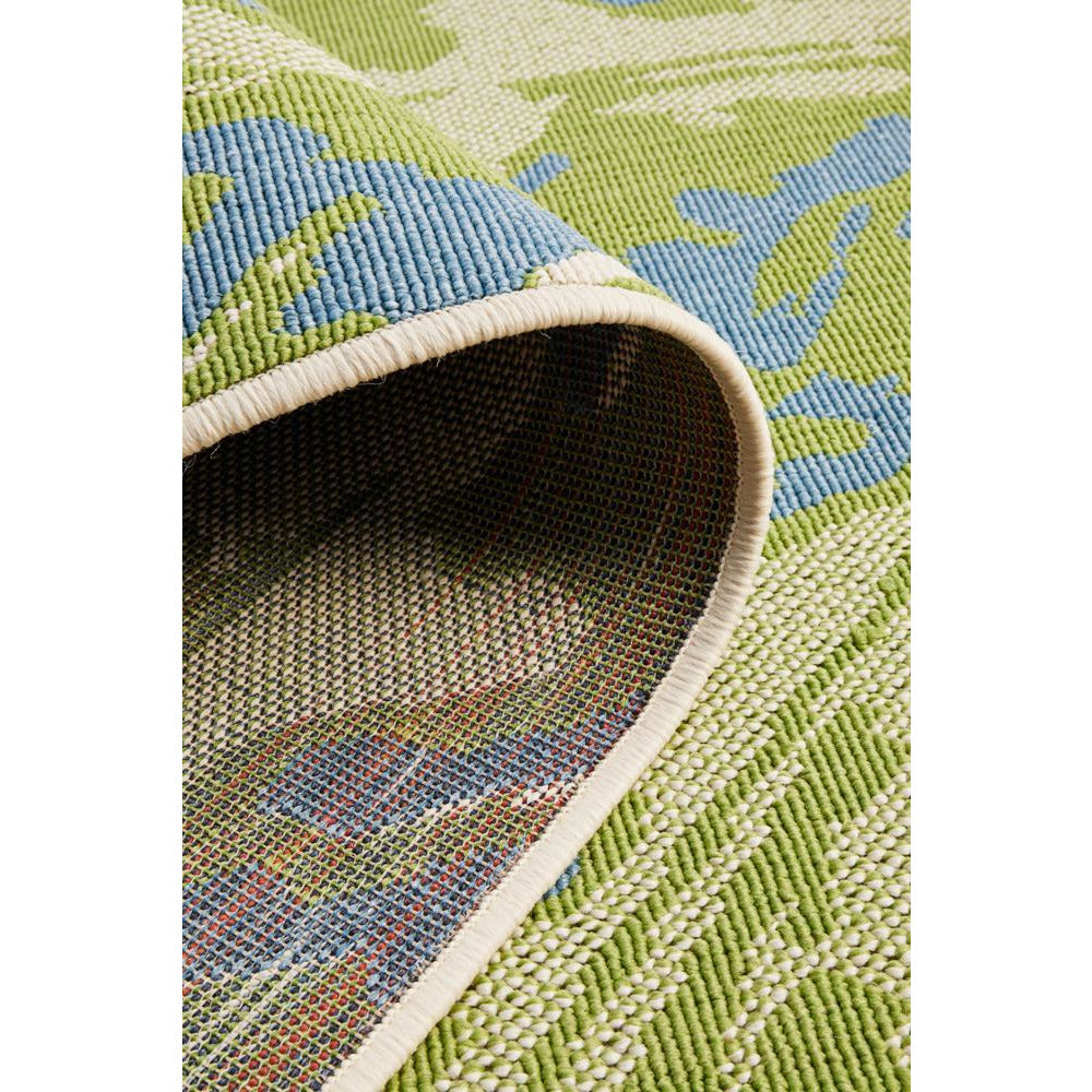 Coogee 4451 Green Blue Leaves Indoor Outdoor Modern Rug - Rugs Of Beauty - 9