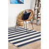 Coogee 4453 Navy Blue White Stripes Indoor Outdoor Modern Rug - Rugs Of Beauty - 3
