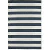 Coogee 4453 Navy Blue White Stripes Indoor Outdoor Modern Rug - Rugs Of Beauty - 1