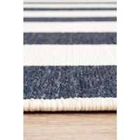 Coogee 4453 Navy Blue White Stripes Indoor Outdoor Modern Rug - Rugs Of Beauty - 8