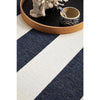 Coogee 4453 Navy Blue White Stripes Indoor Outdoor Modern Rug - Rugs Of Beauty - 5