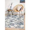 Coogee 4456 White Blue Hummingbirds Floral Indoor Outdoor Modern Rug - Rugs Of Beauty - 4