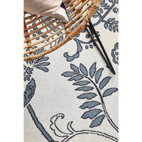Coogee 4456 White Blue Hummingbirds Floral Indoor Outdoor Modern Rug - Rugs Of Beauty - 5