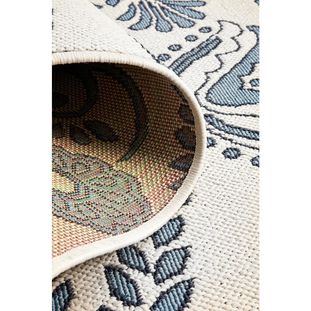 Coogee 4456 White Blue Hummingbirds Floral Indoor Outdoor Modern Rug - Rugs Of Beauty - 9