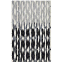 Avesta 1758 Black Multi Coloured Weave Pattern Modern Scandinavian Wool Rug - Rugs Of Beauty - 1