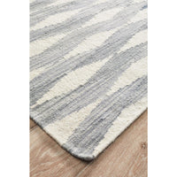 Avesta 1758 Black Multi Coloured Weave Pattern Modern Scandinavian Wool Rug - Rugs Of Beauty - 4